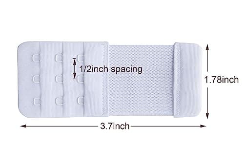 Women's Bra Extender 3 Hook Soft and Comfortable Bra Extension Strap, Assorted, 3 Hook 1/2 Inch Spacing