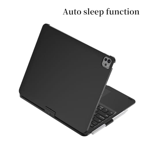kaidisen 360° Rotatable Keyboard Compatible with iPad Pro 11 inch (M4, 2024) Keyboard Case with Touchpad and 7 Color Backlight Foldable Backlit 360 Rotating,Black