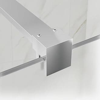 AQUARA 900 x 1900mm Shower Screen, Walk-in Shower Glass Panel with Support Bar – Reversible. Chrome Wet Room Shower Screen with 8mm Easy Clean Frosted Toughened Glass