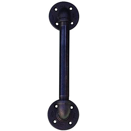 Industrial Pipe Door / Drawer Handle Pull by DIY Cartel - Hardware Only. Heavy Duty Iron - Great for The Garage, Commercial Doors, and Gates. Industrial Furniture / Farmhouse Decor (6 Inch)