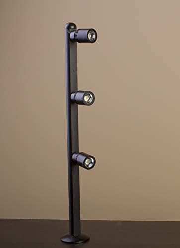 4 Showcase Display Black LED spot Light Pole Style FY-53 Set with UL Listed 12v 3A Power Supply