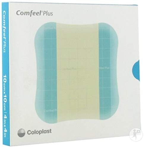 Comfeel Plus Hydrocolloid Dressing 4 x 4" Square Film Backing 33110 10 per Box