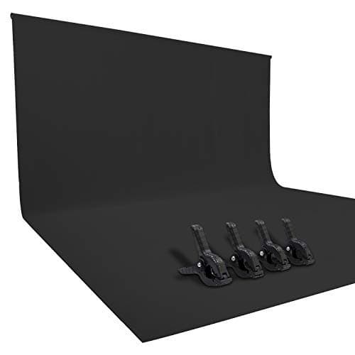 ISSUNTEX 9X15 ft Background Polester Backdrop, Photo Studio, Collapsible High Density Screen for Video Photography and Television-Black
