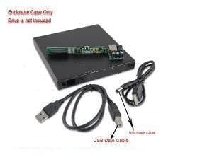 UbiGear New Black USB 2.0 Slim External Enclosure Case IDE PATA Laptop Notebook CD DVD RW+- ROM Burner Drive External Case Enclosure Caddy(Drive NOT included) only case!!!