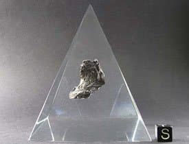 Genuine Iron Meteorite in Lucite Pyramid!