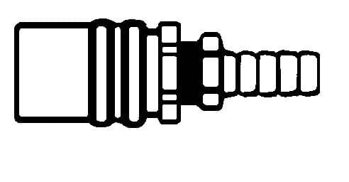 FS308P , Mold Coolant Line (3/8 in. basic) Socket, Straight Thru, Push-On Hose Stem