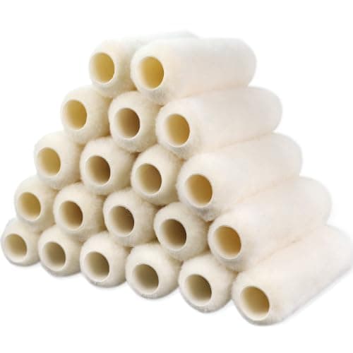 Paint Roller Covers 9 Inch x 3/4" Nap, 20 Pack, Lambswool Roller Covers for Paint Rollers, Naps for Paint Roller Brush and Frame, Perfect House Painting Supplies for Textured Rough Surfaces