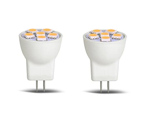 MR8 Light Bulb LED Replacement for Mini Halogen Recessed Lamps 12 Volt 1" Diameter GU4 RV Boat Camper Yacht Train Motor Home Interior Tiny House Ship Van Truck Sprinter Lighting - Cool White - 2 Pack