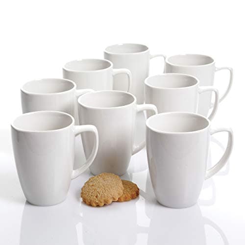 Coffee Cup Set by GIBSON Coffee Mug Set Stoneware Coffee Cups Assorted Colors 8 pc set, NEW ITEM