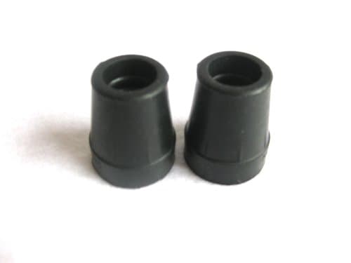 Harvy 1" Heavy Duty Black Rubber Replacement Cane Tip. (2 Pack)