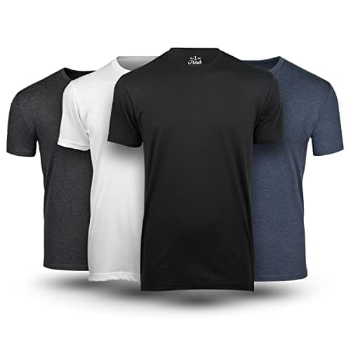 Fresh Clean Threads Men's Crew Neck T-Shirts – Short Sleeve, Fitted Style, Soft Cotton-Poly Blend, Tag-Free Comfort