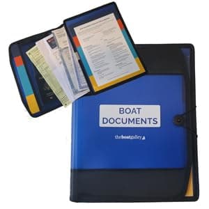 Boat Documents Organizer - Large Size Water Resistant Case for Boat Papers - Keep All Documents Safe and Organized - Boating Gifts for Men (Blue)