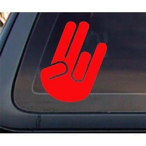 SHOCKER HAND SOLID JDM TUNER 6" (color: RED) Vinyl Decal Window Sticker for Cars, Trucks, Windows, Walls, Laptops, and other stuff.