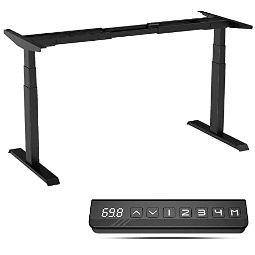 Electric Standing Desk Frame - Dual Motor Height Adjustable Stand Up Desk - Black (Frame Only)