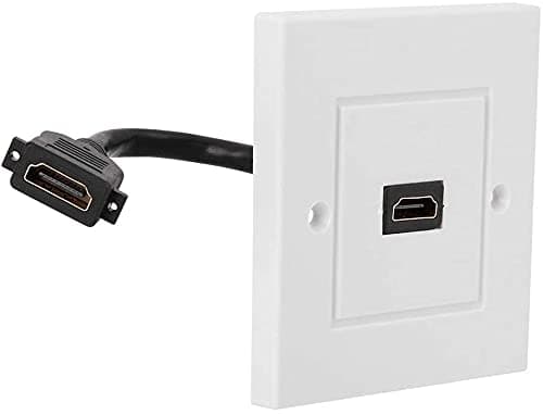 Ancable HDMI Wall Plate Panel Faceplate 1Pcs, Single Port HDMI Wall Panel Socket Plug Jack Outlet Decorative Face Cover Mount Panel for Hotel Home Office Building