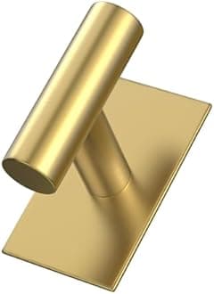 VAEHOLD Wall Adhesive Hooks, Heavy Duty Sticky Holder Waterproof Stainless Steel Towel Hooks for Hanging Coat, Hat, Key, Clothes, Closet Hook Wall Mount for Kitchen(Gold Adhesive Hook 2 Pack)