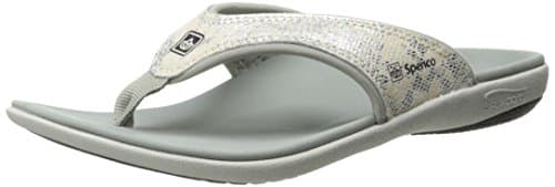 Spenco Women's Yumi Python Sandal, Silver, 6 M US