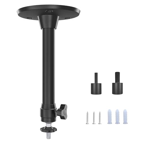 Upgraded Ceiling Wall Projector Mount Compatible with QKK, DR.J, DBPOWER, Anker, VANKYO, AAXA, Jinhoo, PVO, TMY, AuKing, and Most Other Mini Projector,Sleek Black Steel Design for Perfect Projection