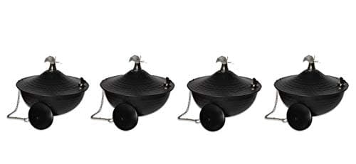 Maui Tabletop Torch, Landscape Torch, Patio Light, Tabletop Lantern, Lighting (Hammered Nickel)