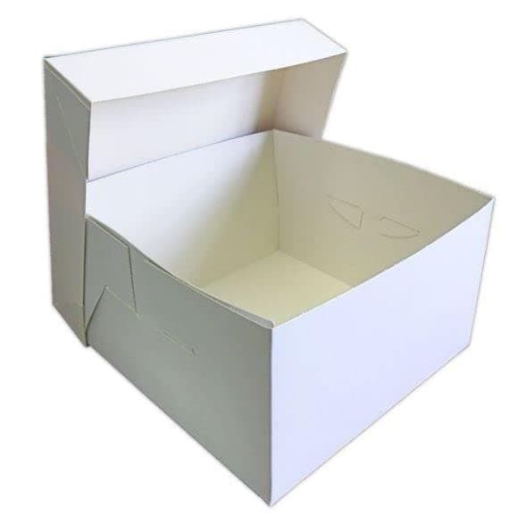 Pack of 5 x White Square Cake Boxes - Perfect for Transporting Your Cakes! (12 Inch)