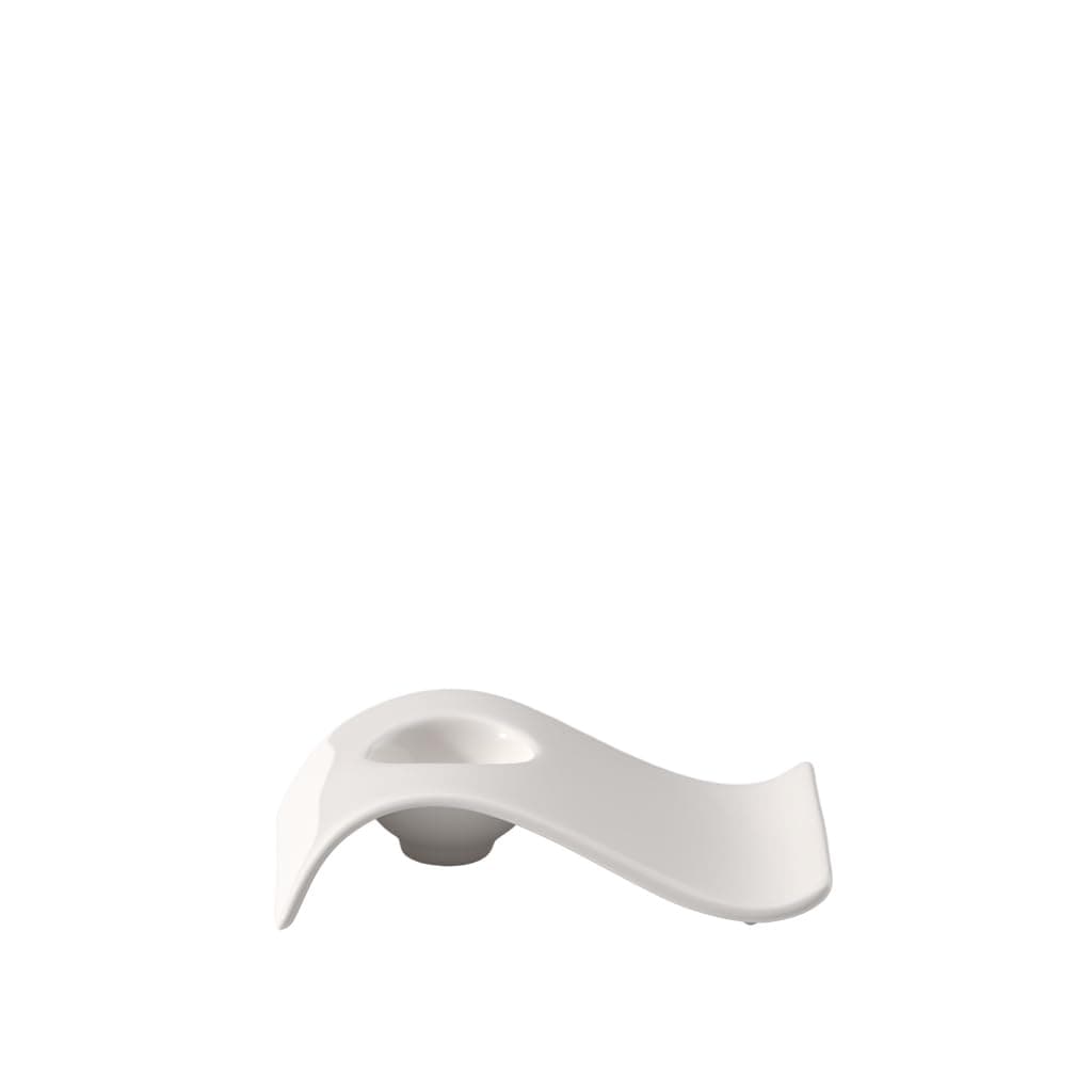 Villeroy & Boch, New Wave Cup, Modern Egg Stand with Precise Indentation, Premium Porcelain, Dishwasher Safe Square, White