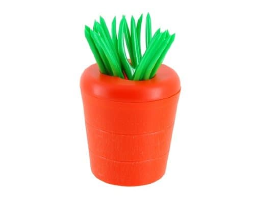 HUMPS Carrot Shaped 10pcs Fruit Forks Set (Orange)