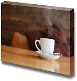Canvas Prints Wall Art - Closeup of White Ceramic Coffee Cup | Modern Wall Decor/Home Art Stretched Gallery Canvas Wraps Giclee Print & Ready to Hang - 24" x 36"