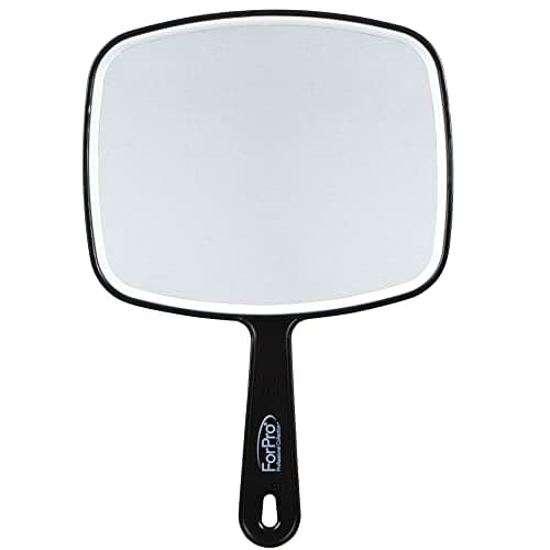 ForPro Premium Hand Mirror, Multi-Purpose Handheld Mirror with Distortion-Free Reflection, Medium, Black, 6.3†W x 9.6†L