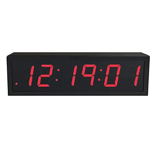 TimeMachines Precision Digital PoE Multicolor RGB Clock, 2.5" x 6 Digits, Black Case