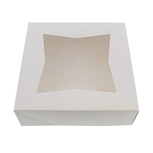 SpecialT | Easy Popup Pie Boxes with Window, Bakery Box for Pie Boxes 8x8x2.5 Inch - 8 Inch Pie Boxes White 15-Pack