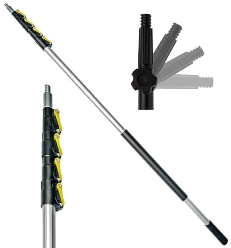 DOCAZOO Telescopic Pole for Cleaning - Window Cleaning Kit, Ceiling Cleaning, Feather Duster, Snow Removal, Window Squeegee, High Reach Indoor & Outdoor Kit - (30 Ft Extension Pole)