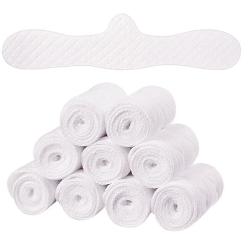 Boyiee 9 Pcs Cotton Bra Liners 3 Layer Reusable Washable Under Breast Sweat Absorber Pads for Woman