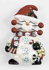 WhimsiClay Flurry Christmas Cat Pin