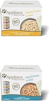 Bundle of Applaws 100% Natural Wet Cat Food Tin, Chicken Multipack Selection in Broth 70g (Pack of 12 x 70g Tins) + Chicken and Tuna Mixed Selection, 70 g (Pack of 12)