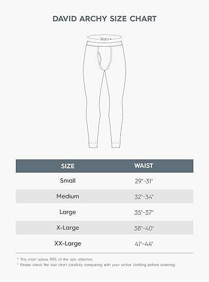 DAVID ARCHY Thermal Underwear for Men Sets or Long Johns with Extra Warm for Cold Weather