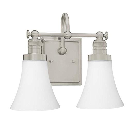 Langdon Mills 10216 Brompton 2-Light Bathroom Vanity Light, Brushed Nickel
