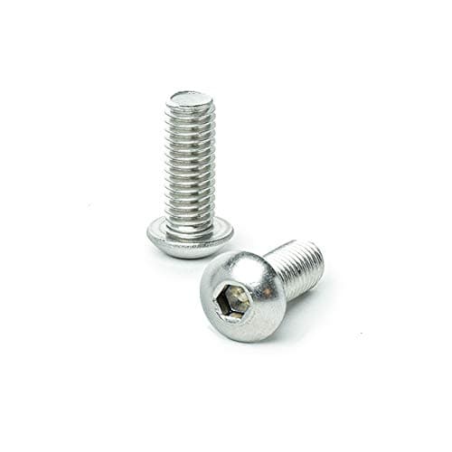 3/8-16 x 2-1/2“ Button Head Socket Cap Screws, Allen Socket Drive, Stainless Steel 18-8, Full Thread, Bright Finish, Machine Thread, Quantity 10 by Bridge Fasteners
