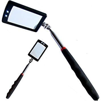 Xtools Telescopic Inspection Mirror with 2 Bright LEDs Extends 29-87cm