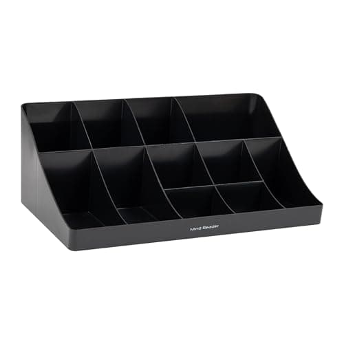 Mind Reader "Breakroom Organizer" 11 Compartment Condiment Holder, Black