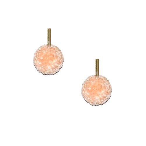 Tuleste 1/2" Yarn Pom Pom Stud Earrings // Light Peach (Gold)