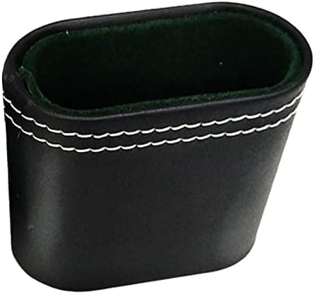 1Pcs Leather Dice Cup PU Leather Dice Shaker Cup Without Dice Quiet Shaking Portable Dice Cup for Backgammon Bar Party KTV Poker Liars Dice Party Games, Black