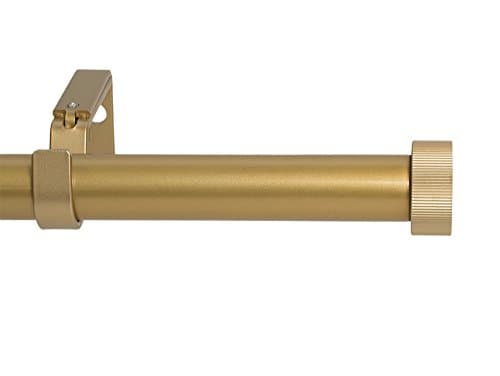 MERIVILLE 1-Inch Diameter Nathan End Cap Single Window Treatment Curtain Rod, 84-Inch to 120-Inch, Royal Gold