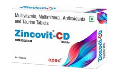 Apex Zincovit-CD Nutraceutical Tablets - 10s, 2 boxes