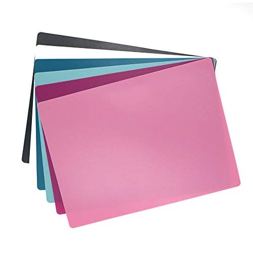 Flexible Cutting Mats, Plastic Cutting Boards Multiple Used as Placemat for Kitchen, Knife friendly, Dishwasher 6 Colors, Easy to Clean, 6 Colors, 6pcs pack