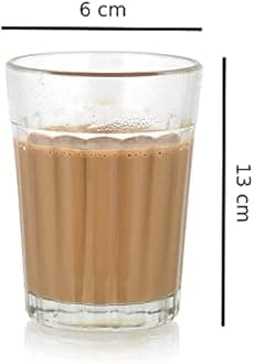18 Pcs Tea Chai Milk Coffee Small Glass Cups for Brother, Sister, Women, Men, Girls | Chai Glasses Tea Set Coffee Cup (Transparent) (100 ml - Cup Set of 18)
