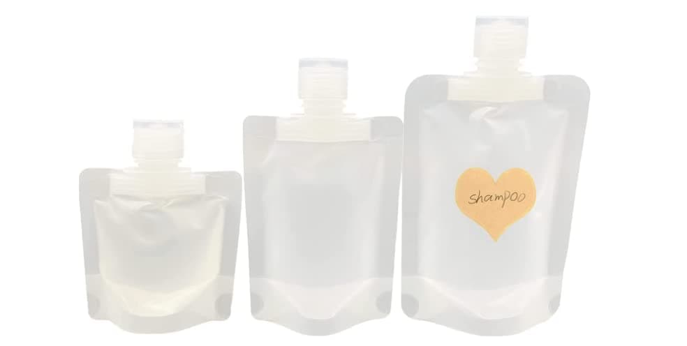 3 Piece Portable Travel Liquid Clear Plastic Empty Packaging Bag for Shampoo/Shower Gel/Hand Sanitizer/Cosmetic Divide Bag(Mix)