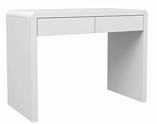 White High Gloss Lacquered 2 Drawer Workstation/Desk for Office or Home Office.