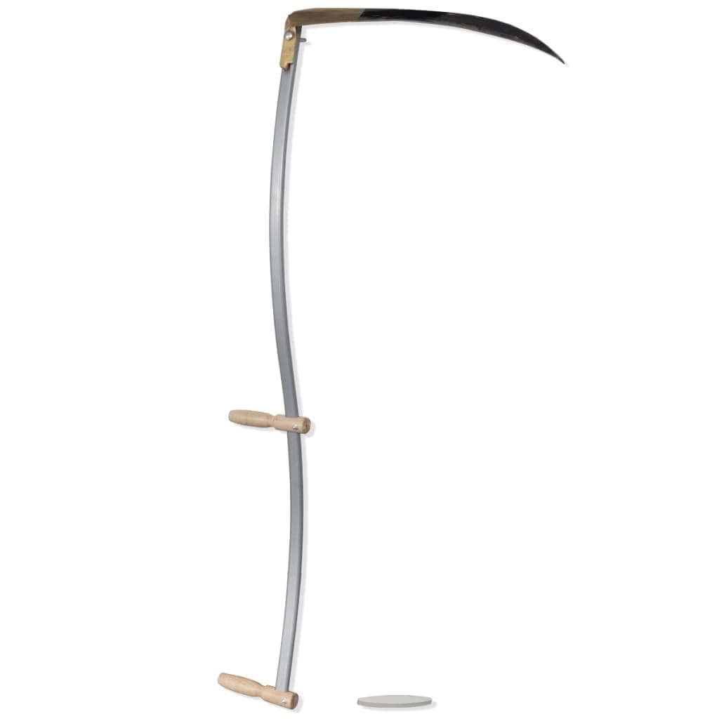 Grass Sickle Kit, 4' 7" Grass and Weeding Sickle with Handle and Grinding Stone Held Sickle Tool for Garden Farm
