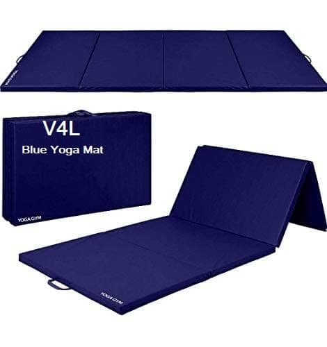 Foldable High-Density Foam Gymnastics Training Tumbling Exercise Yoga Mat for Men & Women, 22mm Thick, 72 x 24 x 22mm (Blue)