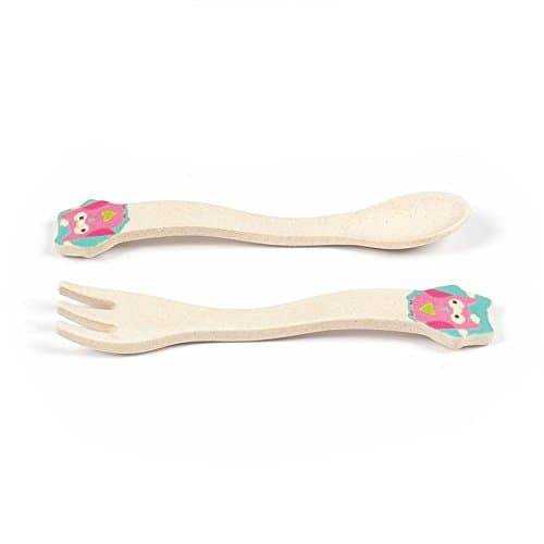 Tiny Footprint Spoon & Fork 4-Piece Set (Owl)